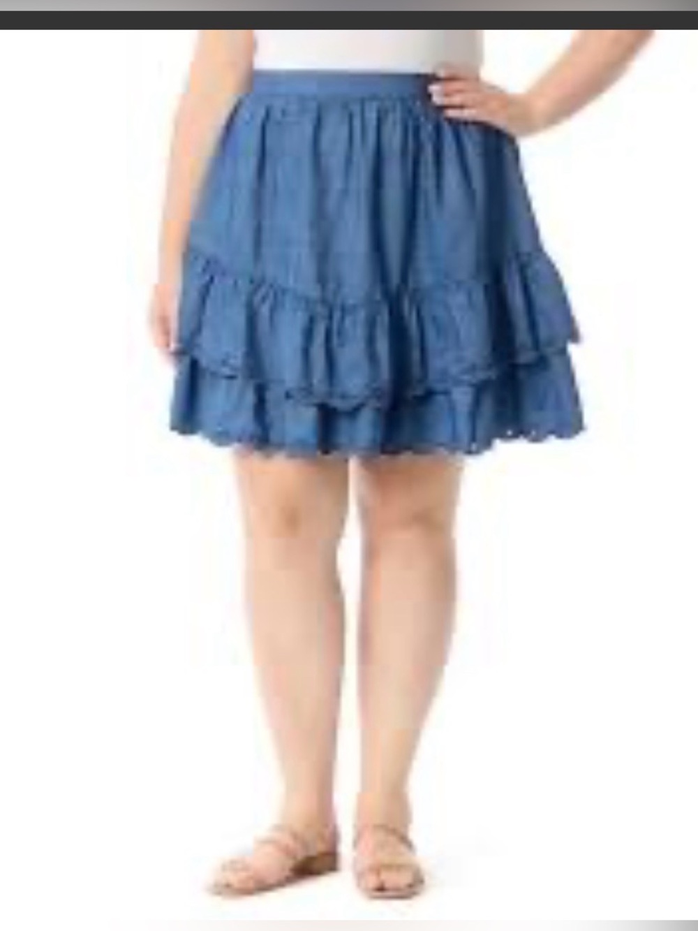 Jessica Simpson Women's Plus Maren Tiered Ruffle Mini Skirt 3X